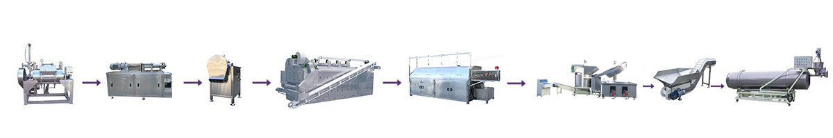 Steam Cooking Extrusion System Production Line of Snack Pellets/Prawn Chips Production Line